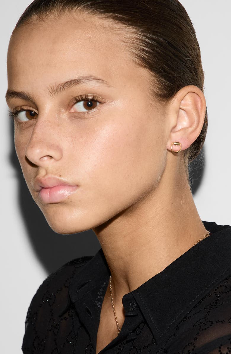 Gucci Horsebit Stud Earrings, Alternate, color, Yellow Gold