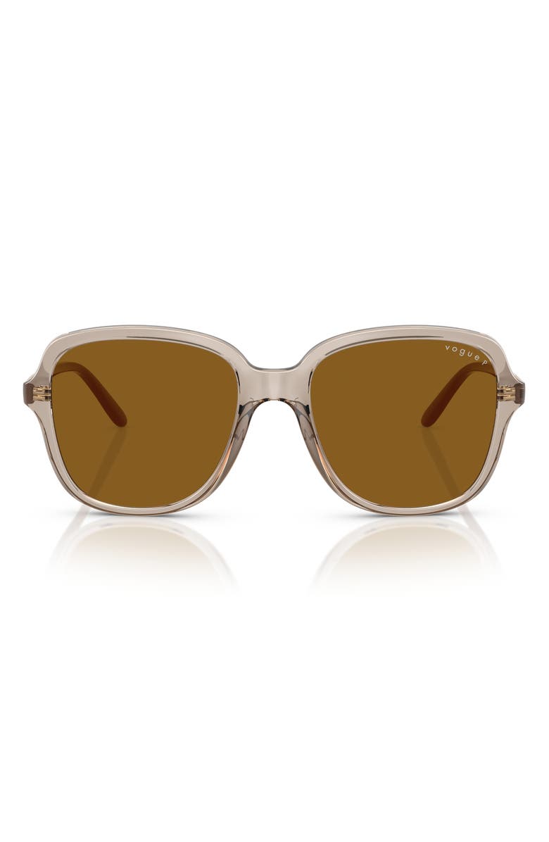 VOGUE 53mm Polarized Square Sunglasses, Main, color, Caramel Polarized