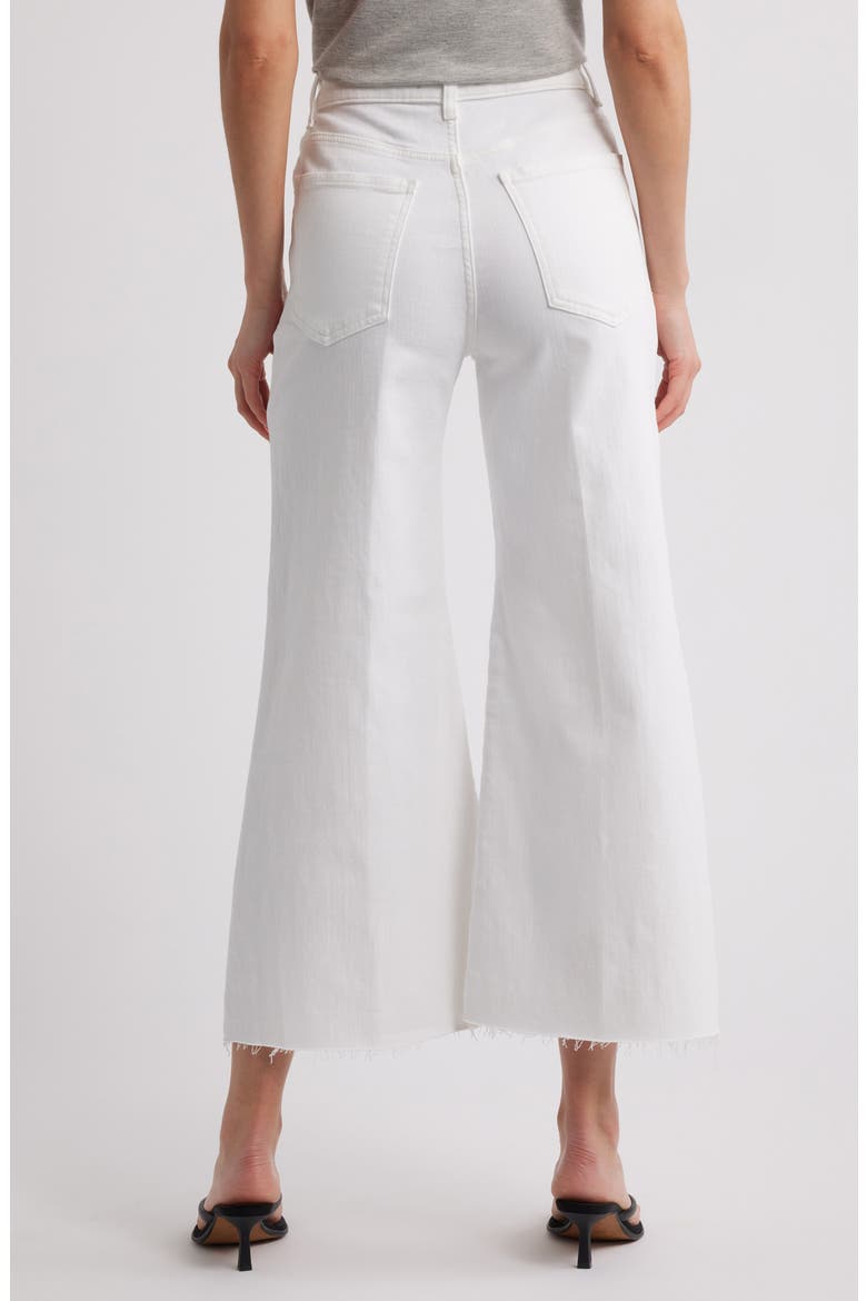 Raw Hem High Waist Crop Flare Wide Leg Jeans, Alternate, color, PURE WHITE