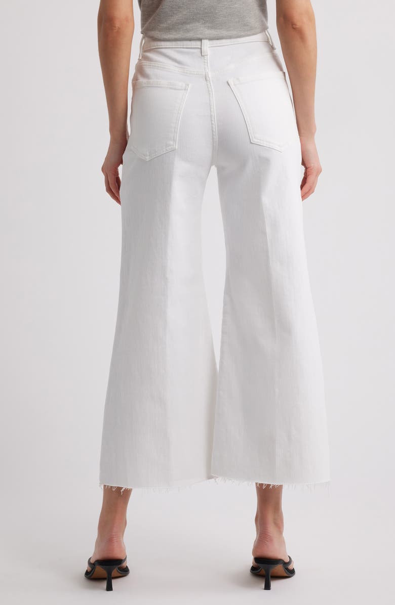 Madewell Raw Hem High Waist Crop Flare Wide Leg Jeans, Alternate, color, Pure White