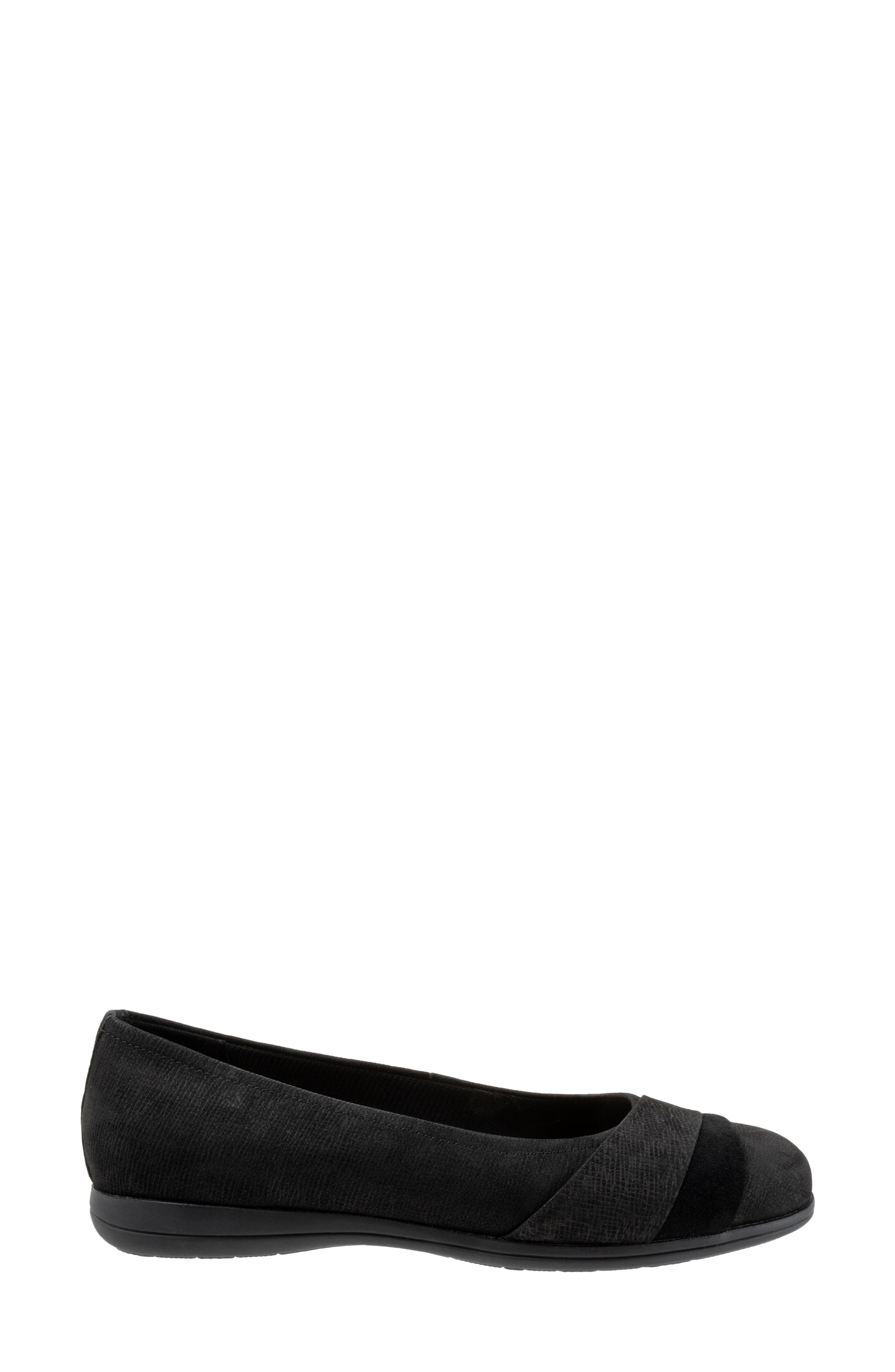 Danni Leather & Suede Flat, Alternate, color, BLACK NUBUCK