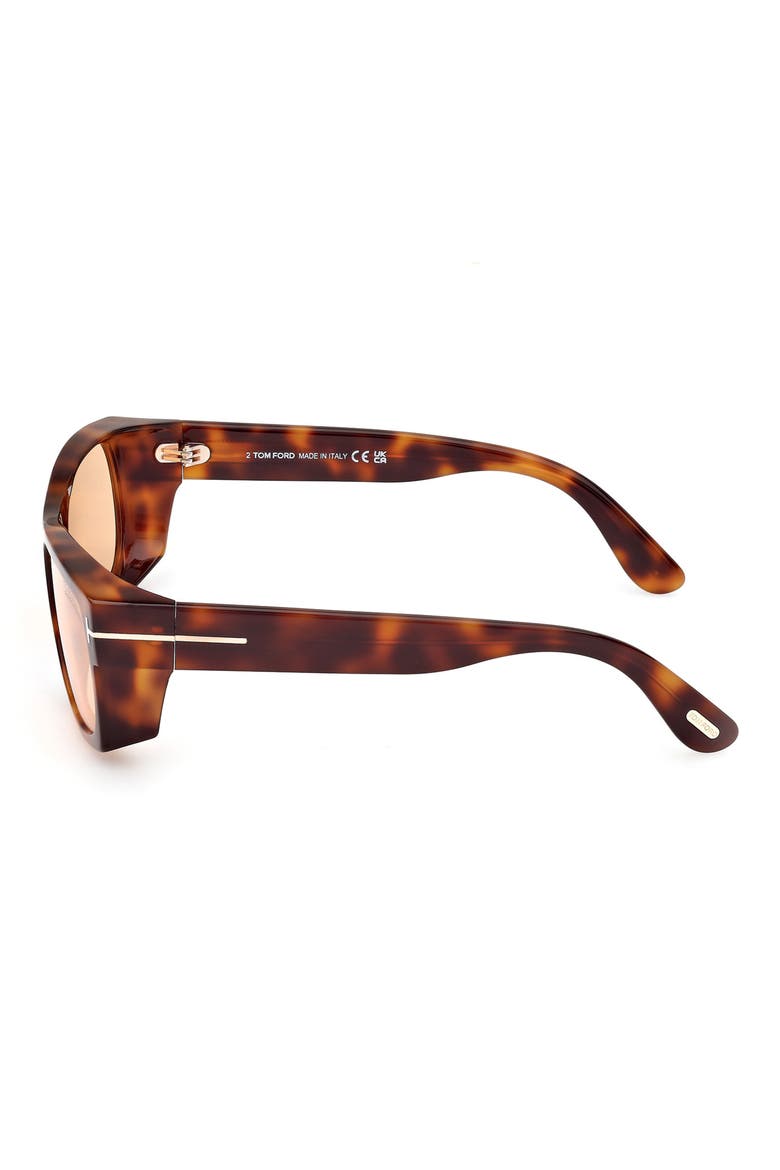 56mm Rectangle Sunglasses, Alternate, color, BLONDE HAVANA / BROWN