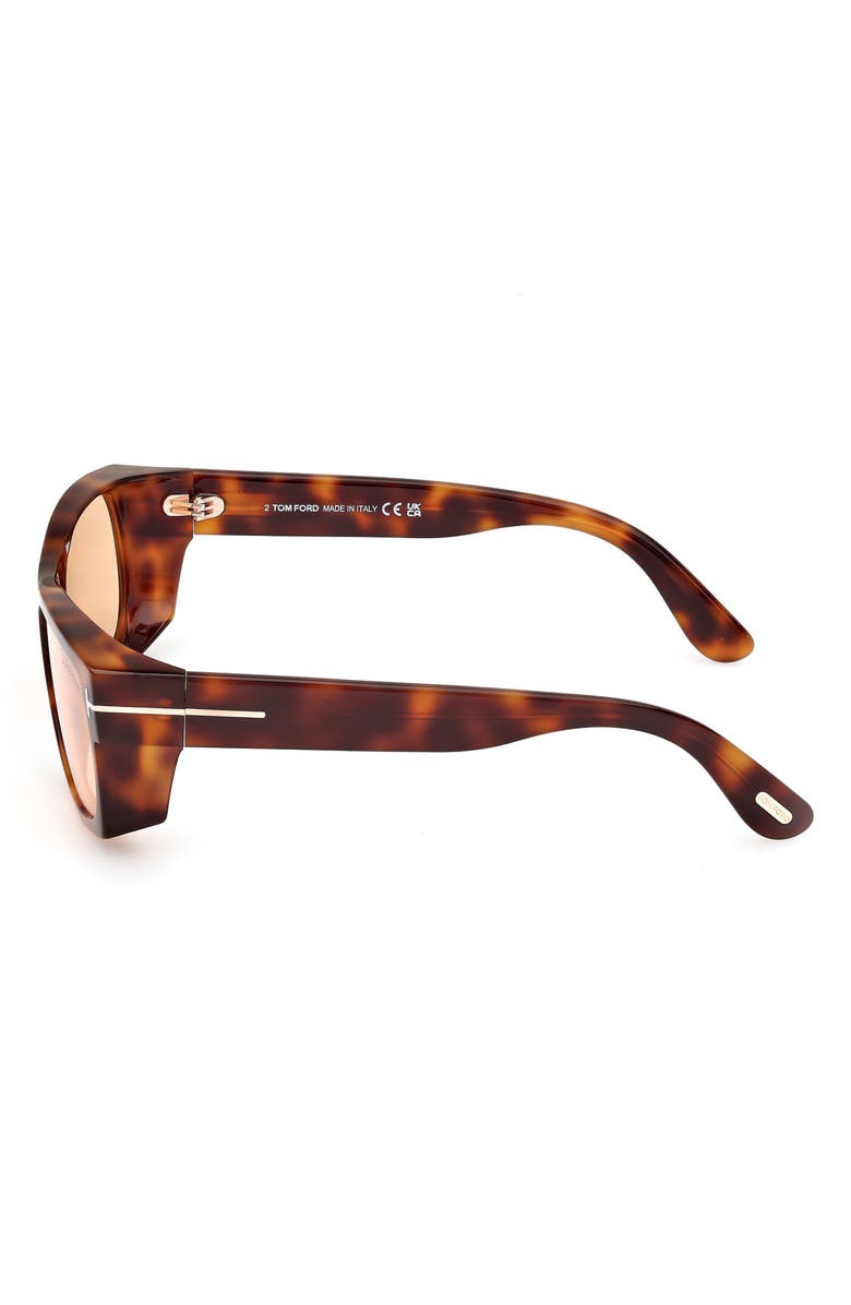 TOM FORD 56mm Rectangle Sunglasses, Alternate, color, Blonde Havana / Brown