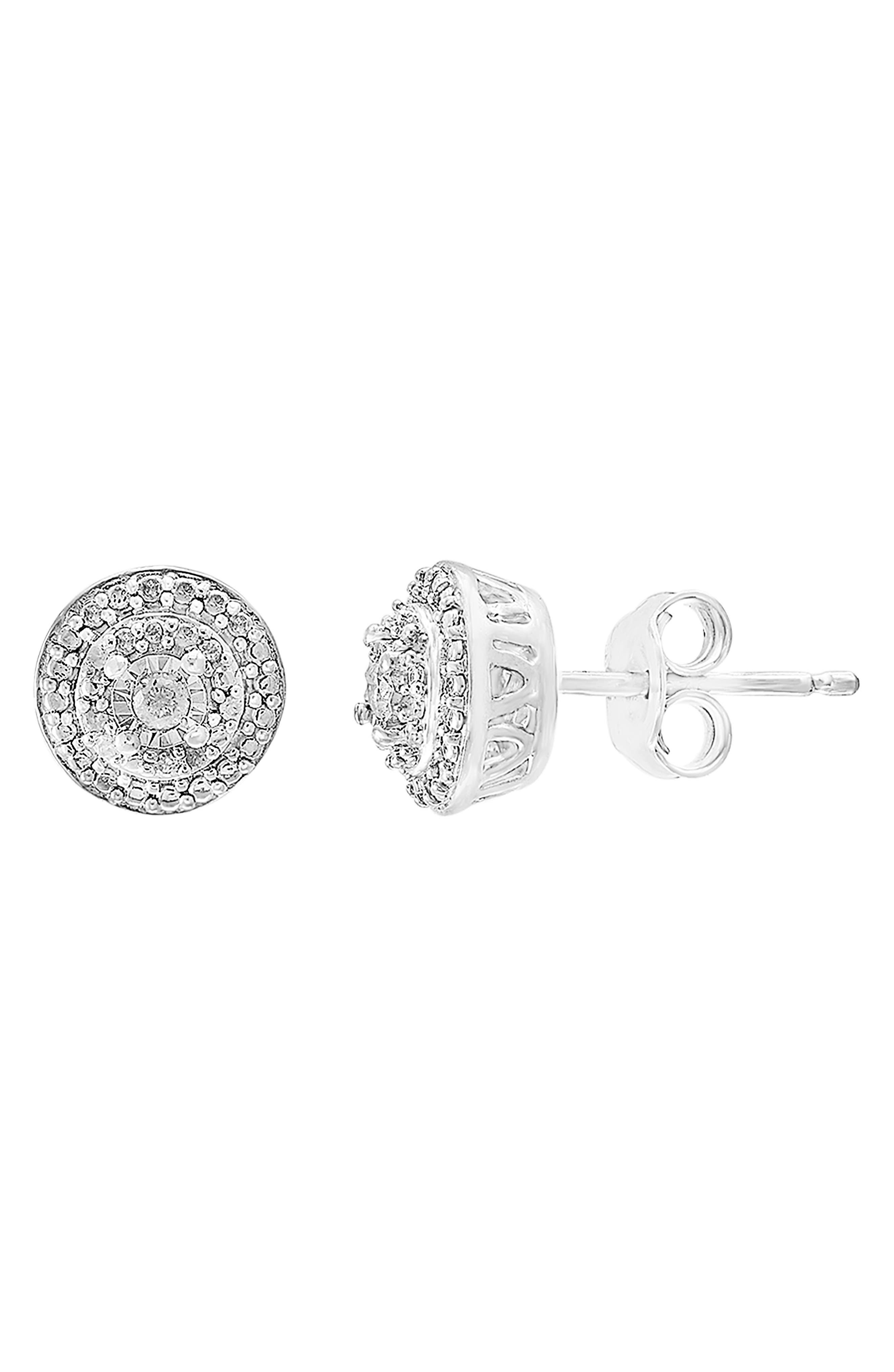 EFFY Sterling Silver Diamond Stud Earrings - 0.10 ctw
