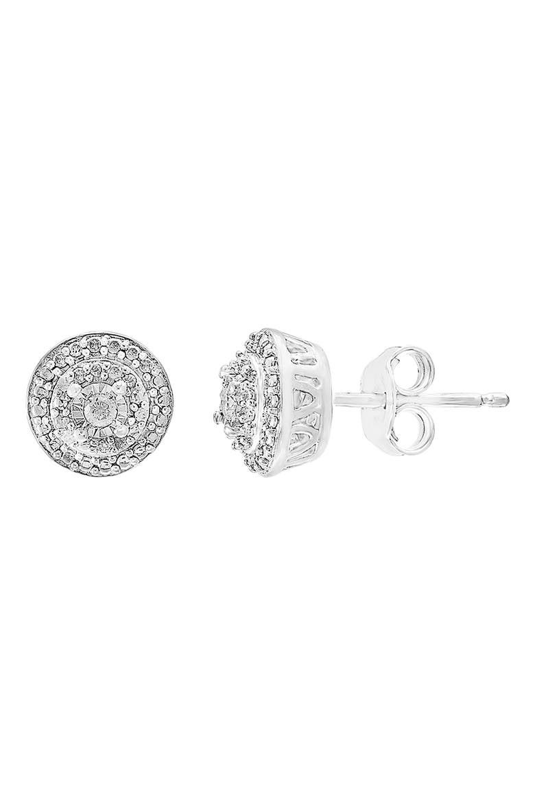 Sterling Silver Diamond Stud Earrings - 0.10 ctw, Main, color, SILVER