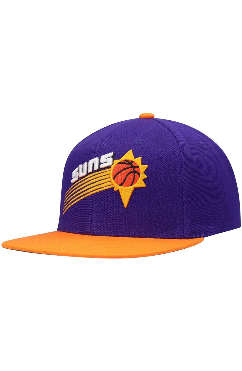 Mitchell & Ness Men's Mitchell & Ness Purple/Orange Phoenix Suns Hardwood Classics Snapback Hat, Alternate, color, Purple