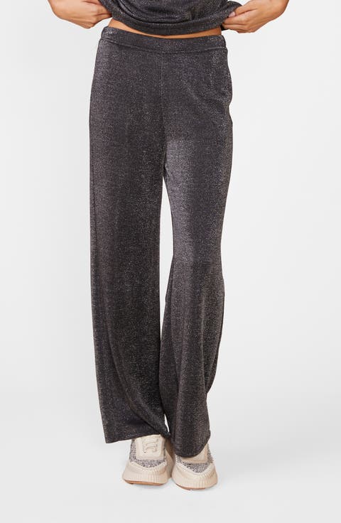 Glitter Wide Leg Knit Pants