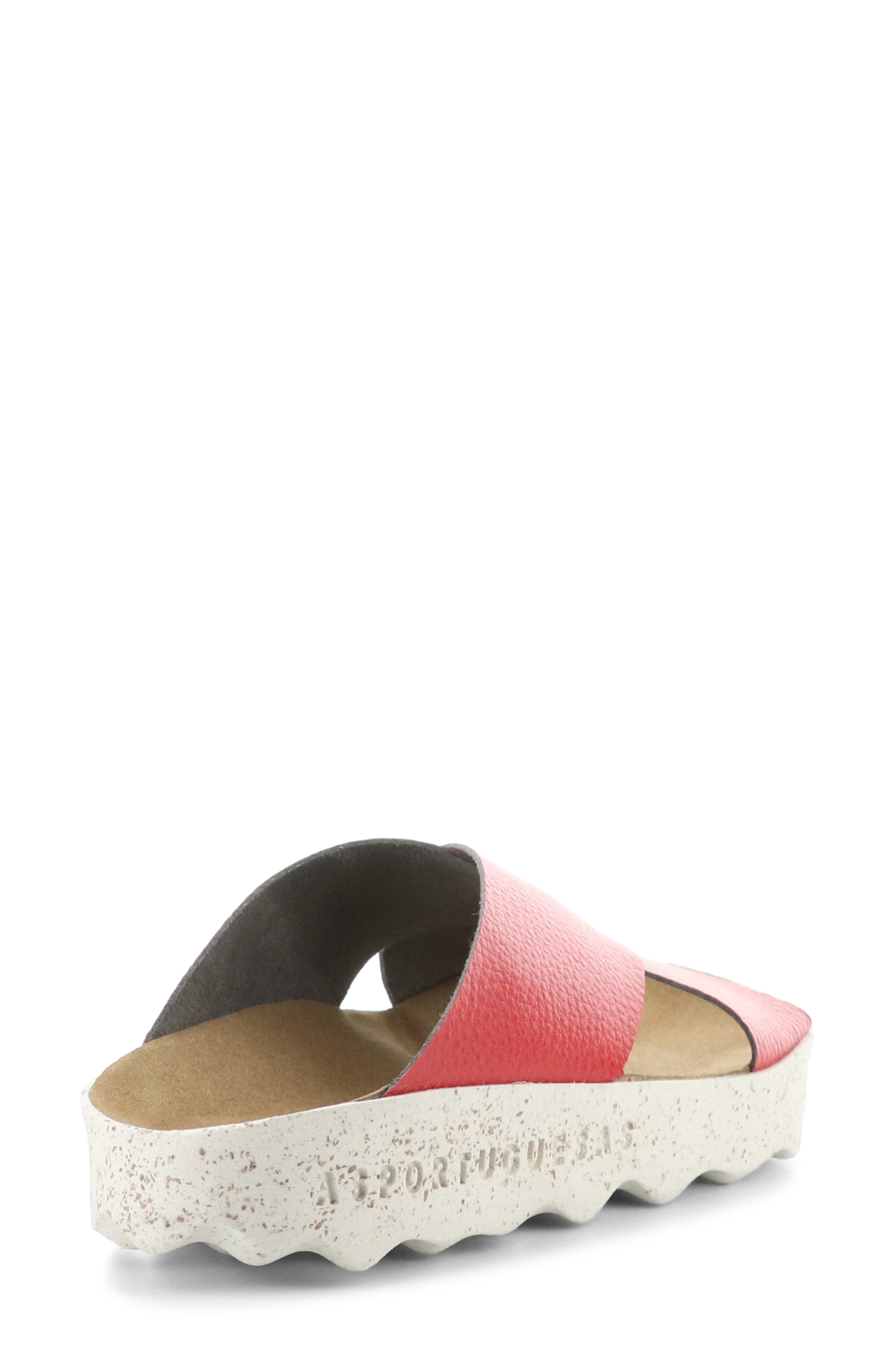 Cross Slide Sandal, Alternate, color, BURNT RED