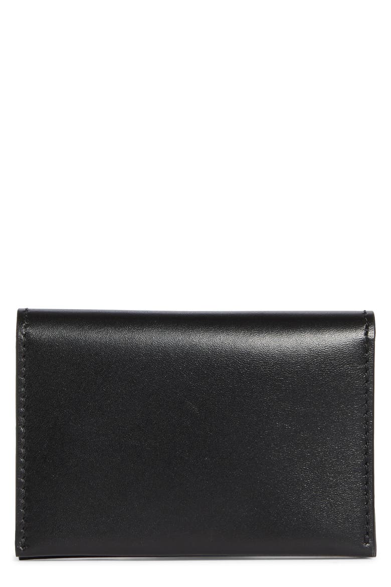 Travel Leather Card Case, Main, color, BLACK ANS