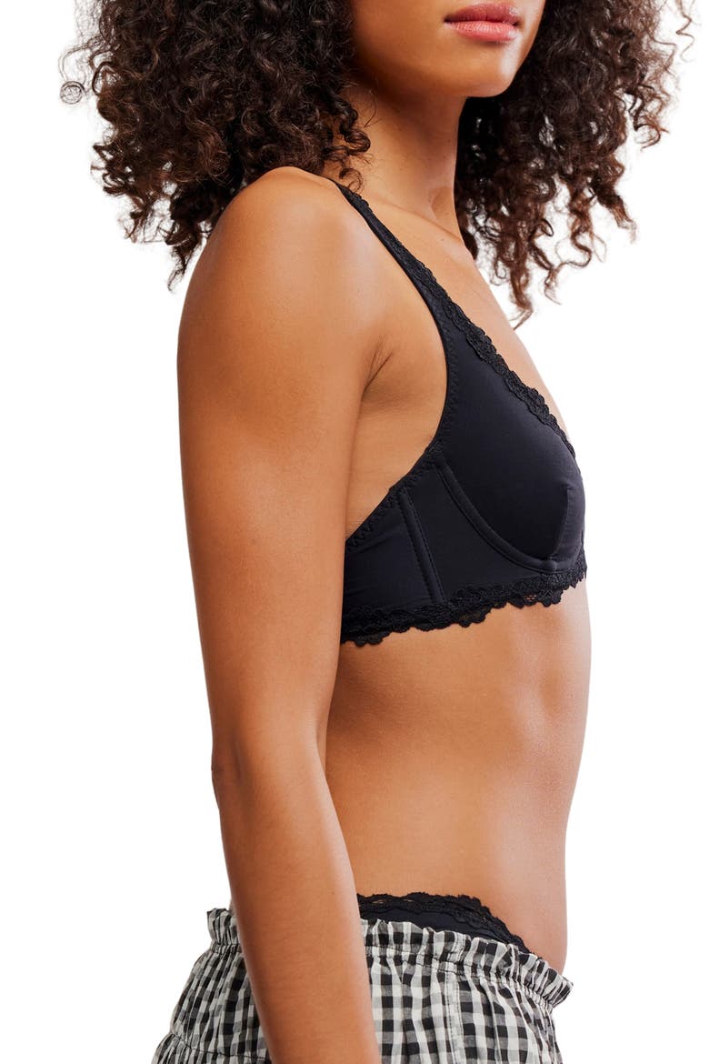 Charlie Plunge Underwire Bra, Alternate, color, BLACK