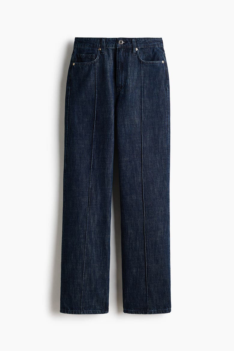 Straight High Jeans, Alternate, color, Dark denim blue