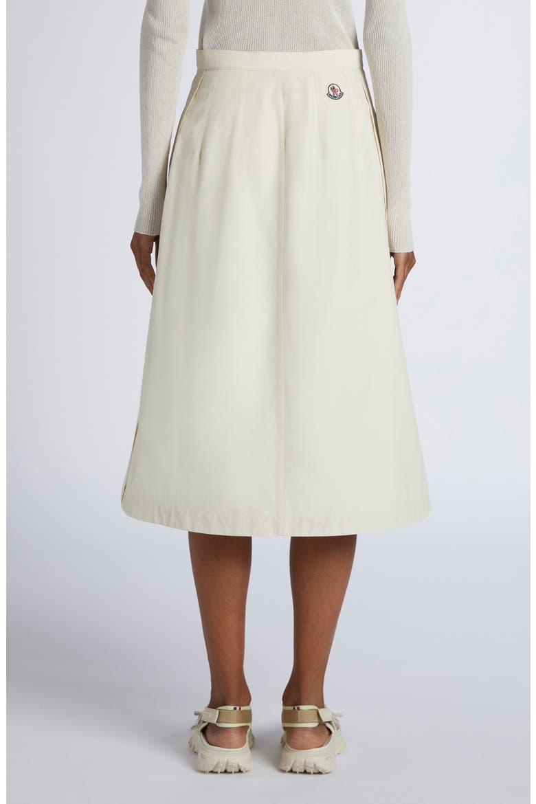 Snap Front Twill A-Line Skirt, Alternate, color, WHITE
