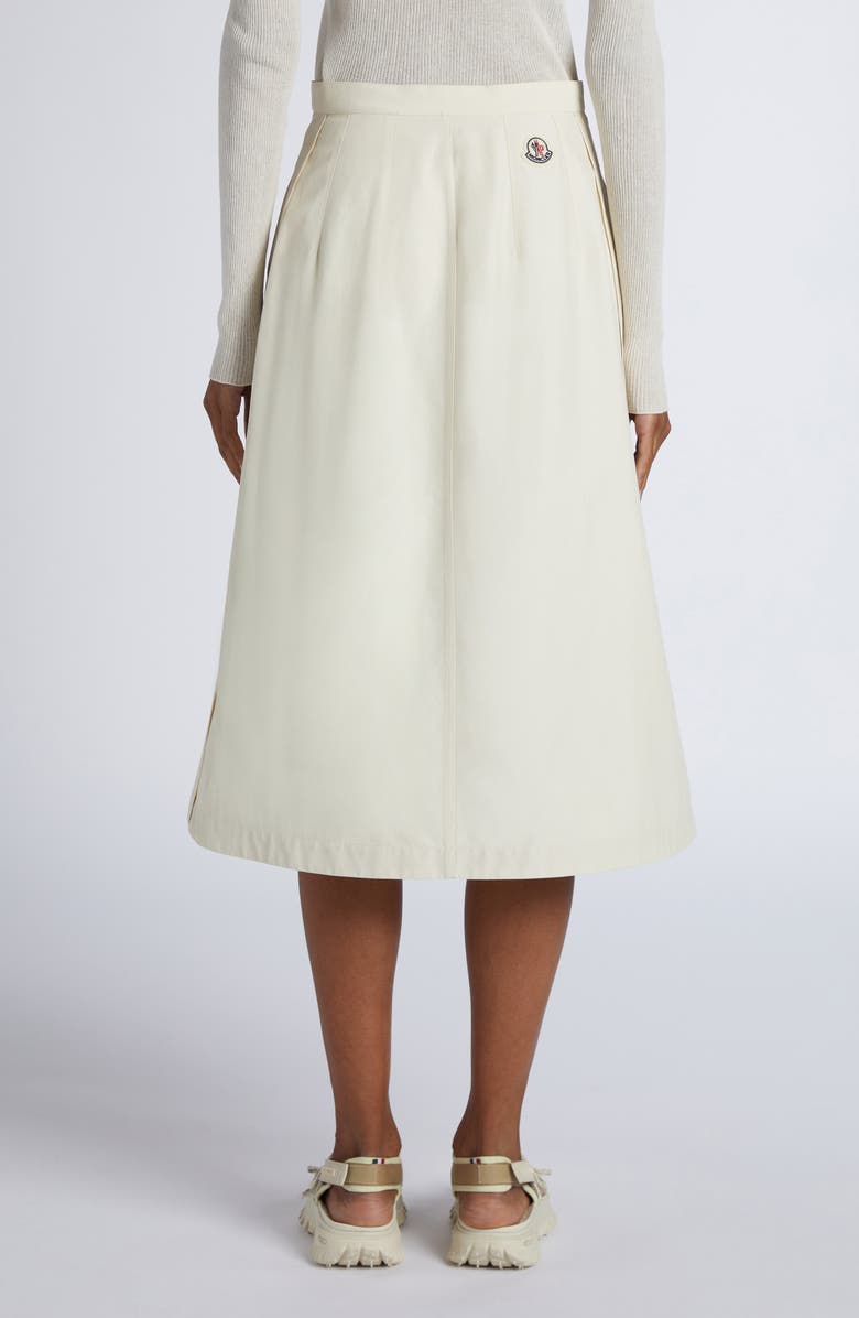 Moncler Snap Front Twill A-Line Skirt, Alternate, color, 