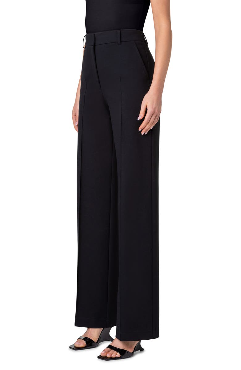 Akris punto Chiaro Jersey Straight Leg Pants, Alternate, color, Black