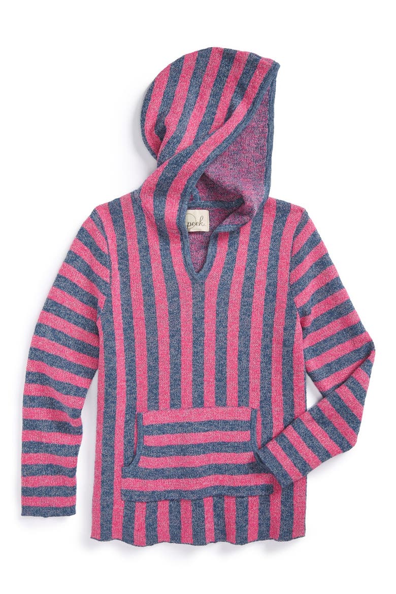 Peek 'Baja' Split Neck Hoodie, Main, color, PINK