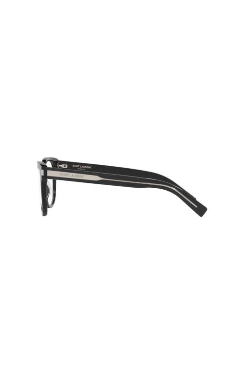 Saint Laurent 55mm Rectangle Optical Glasses In Black