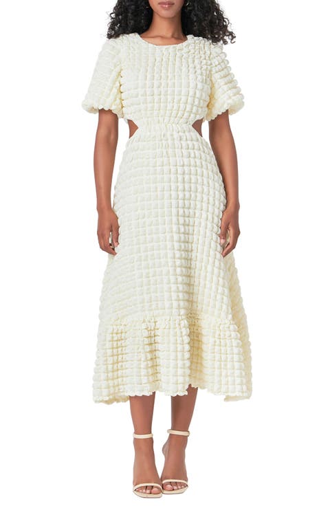 Textured Cutout Midi Dress