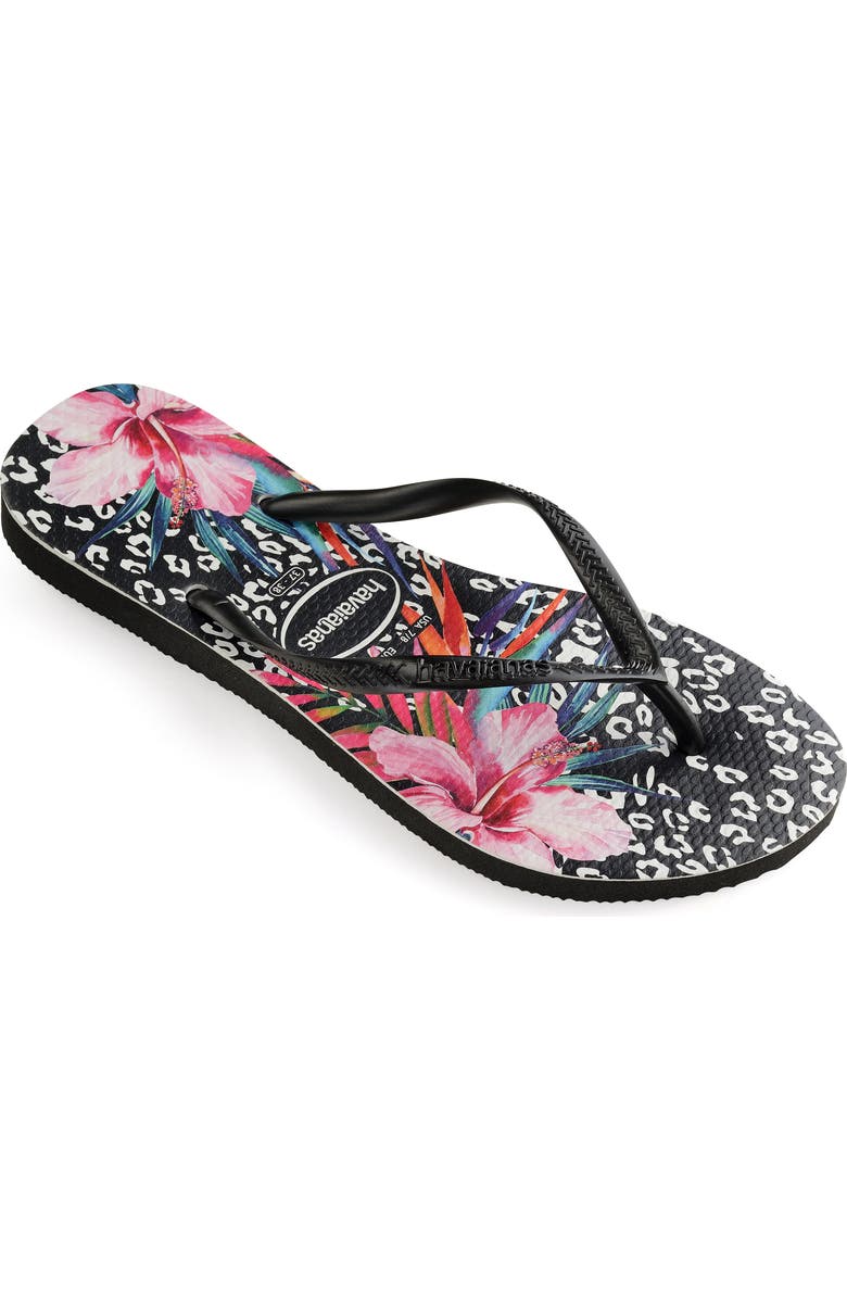 Havaianas Slim Animal Floral Flip Flop, Alternate, color,