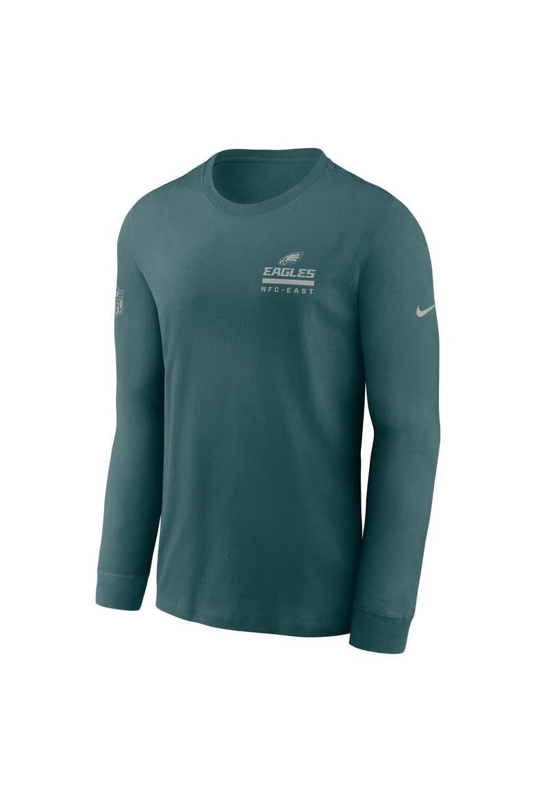 Men's Nike Midnight Green Philadelphia Eagles Sideline Performance Long Sleeve T-Shirt, Alternate, color, Green