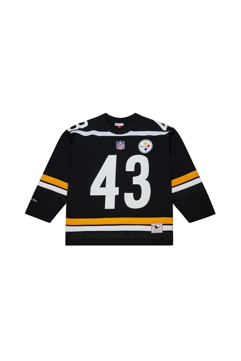 Men's Mitchell & Ness Troy Polamalu Black Pittsburgh Steelers Maxxed Out Fashion Hockey Jersey, Alternate, color, Black