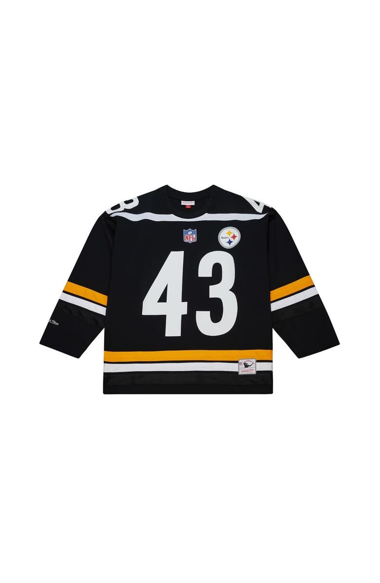 Mitchell & Ness Men's Mitchell & Ness Troy Polamalu Black Pittsburgh Steelers Maxxed Out Fashion Hockey Jersey, Alternate, color, Black