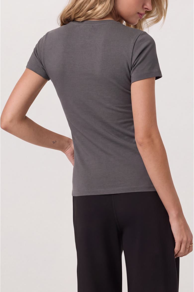 Body Fitted Short Sleeve Crewneck T-Shirt, Alternate, color, Charcoal