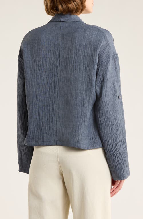 Max Studio Textured Drape Jacket In Gray