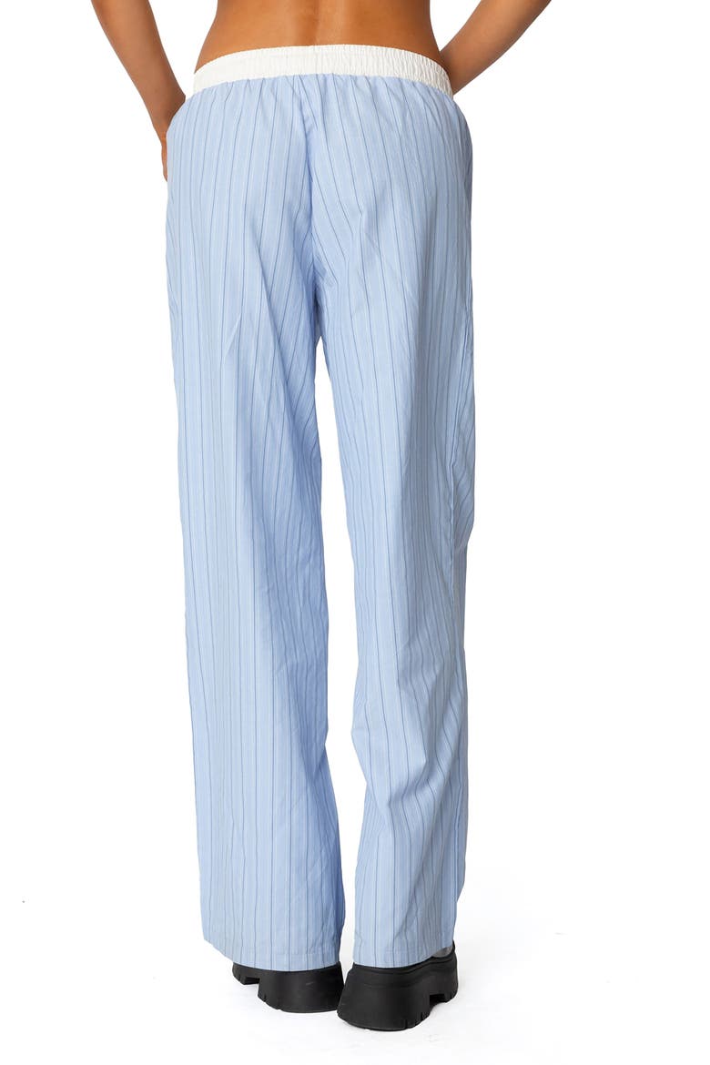 Contrast Waist Stripe Wide Leg Sweatpants, Alternate, color, BLUE