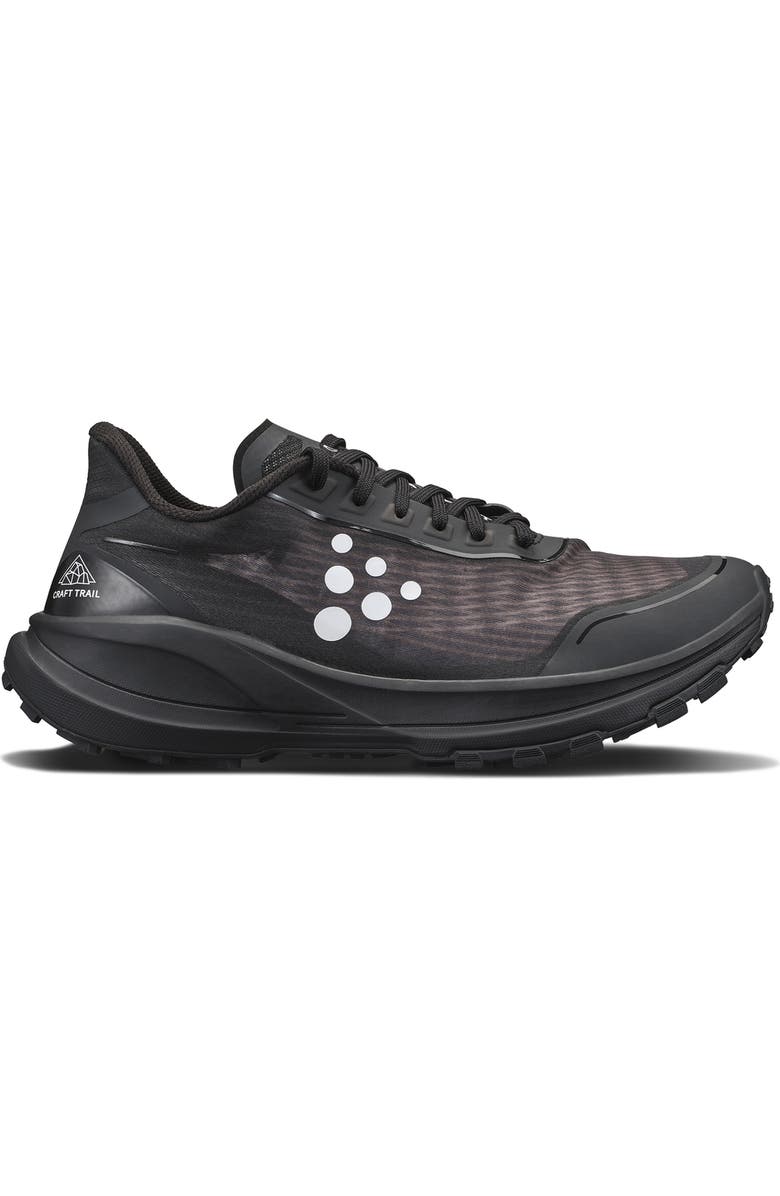 Craft Pure Trail Pro Running Shoe, Main, color, Black/ White