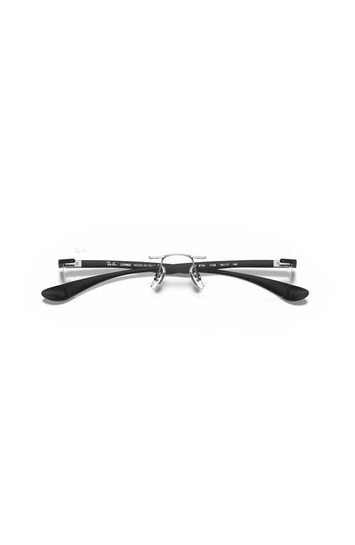 Ray Ban Ray-ban 54mm Rectangle Optical Glasses In Silver
