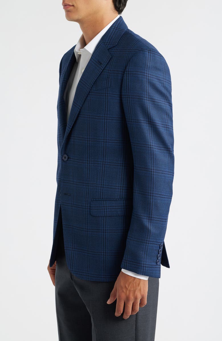 Emporio Armani G-Line Textured Navy Check Sport Coat, Alternate, color, Fancy Blue