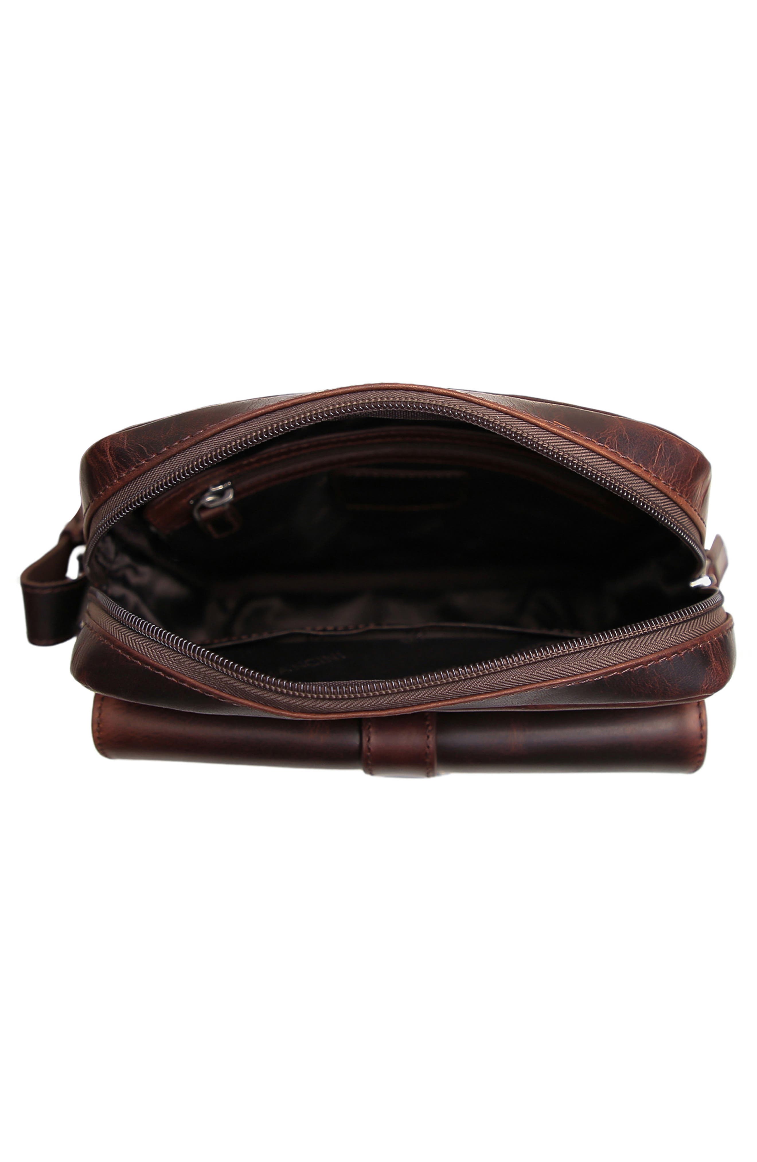 Mancini Buffalo Collection Leather Crossbody Bag, Alternate, color, Brown