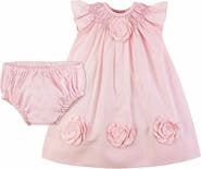 Carriage Boutique Cut Out Flowers Classic Pink Girl Dress - Baby