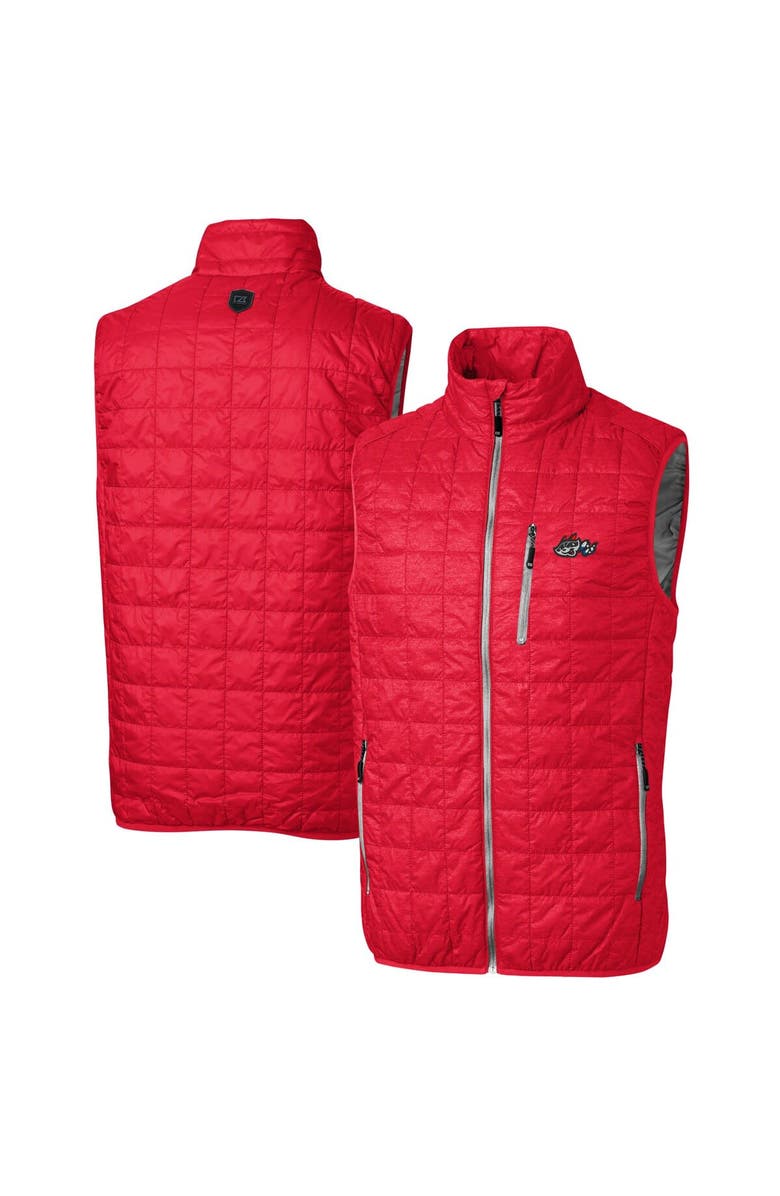 Cutter & Buck Men's Cutter & Buck  Red Rocket City Trash Pandas Rainier PrimaLoft Big & Tall Eco Insulated Full-Zip Puffer Vest, Alternate, color, 