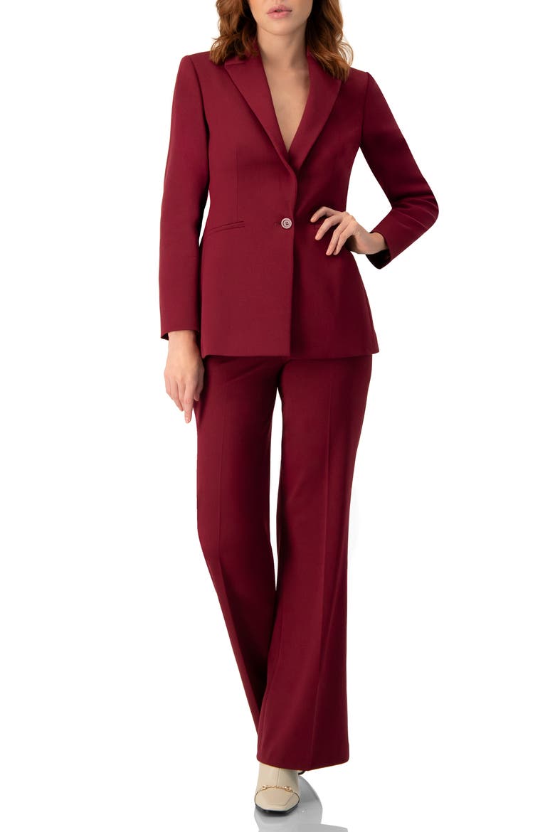 Flared Solid Pants, Alternate, color, Wine
