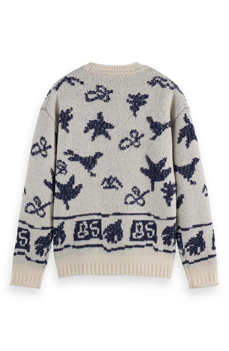 Scotch & Soda Jacquard Crewneck Sweater, Alternate, color, Eggnog
