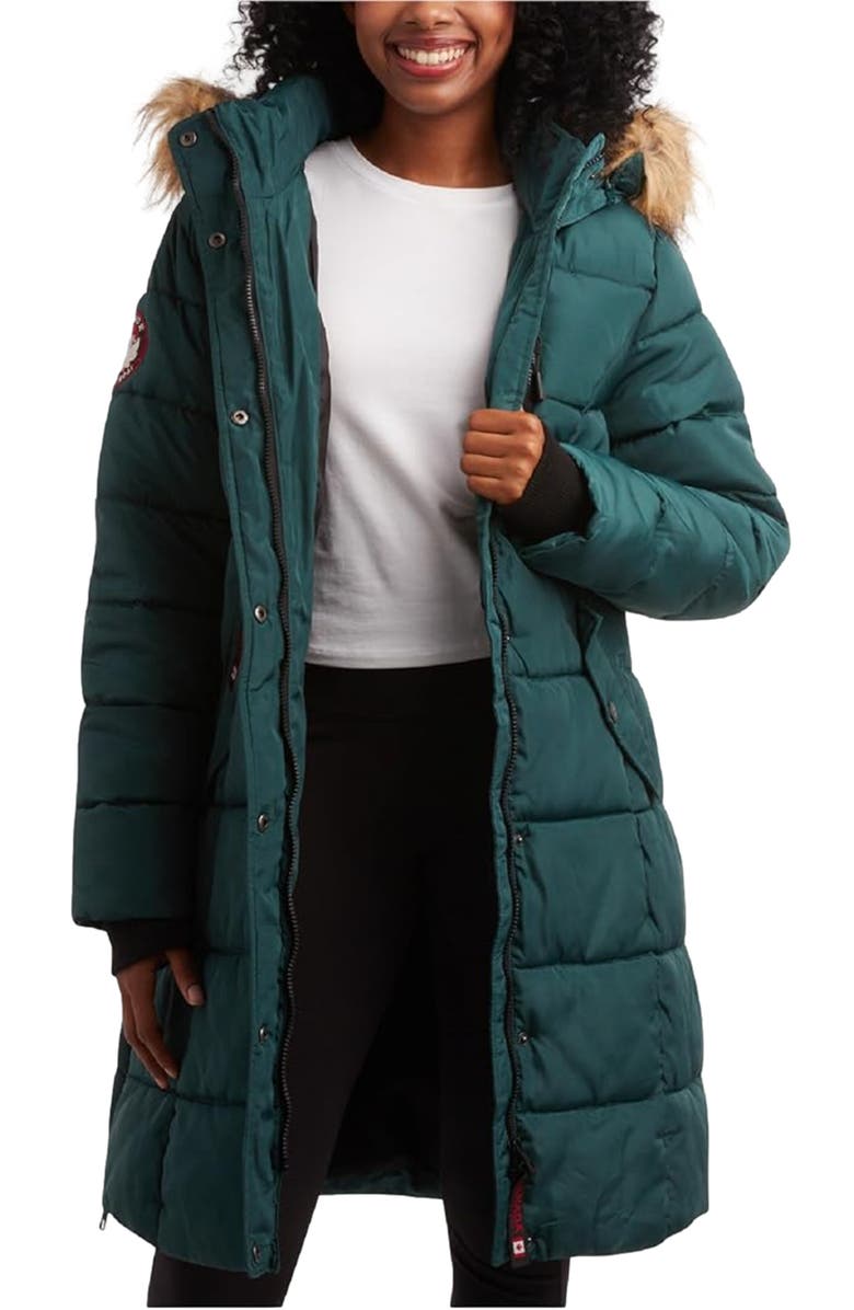 CANADA WEATHER GEAR Women's Heavyweight Long Parka Jacket, Main, color, Ponderosa Green