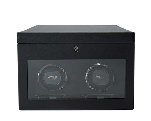 Wolf British Racing Double Watch Winder With Storage In Black
