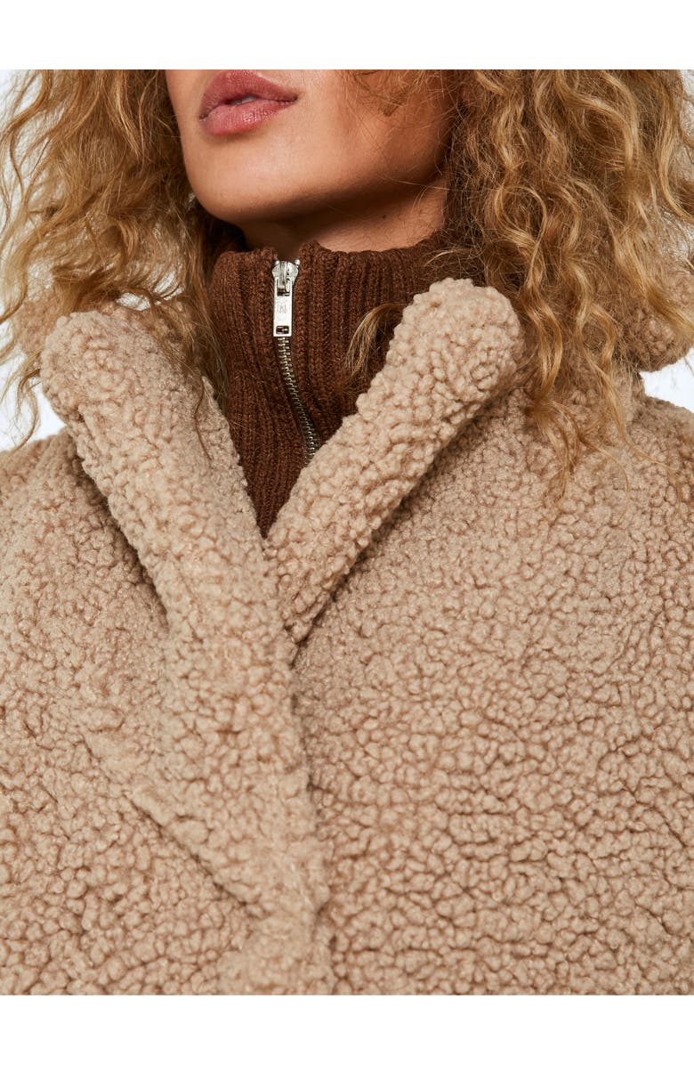 Noisy may Gabi Fleece Teddy Jacket, Alternate, color, White Pepper