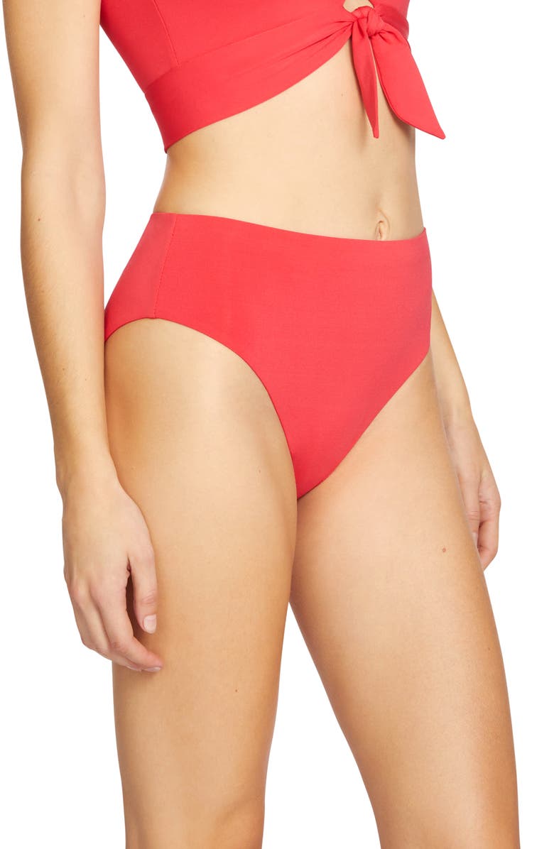 Robin Piccone Ava High Waist Bikini Bottoms, Alternate, color, Sandia
