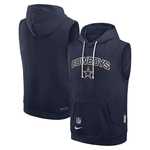 Men's Nike Navy Dallas Cowboys Sideline Performance Sleeveless Pullover Hoodie
