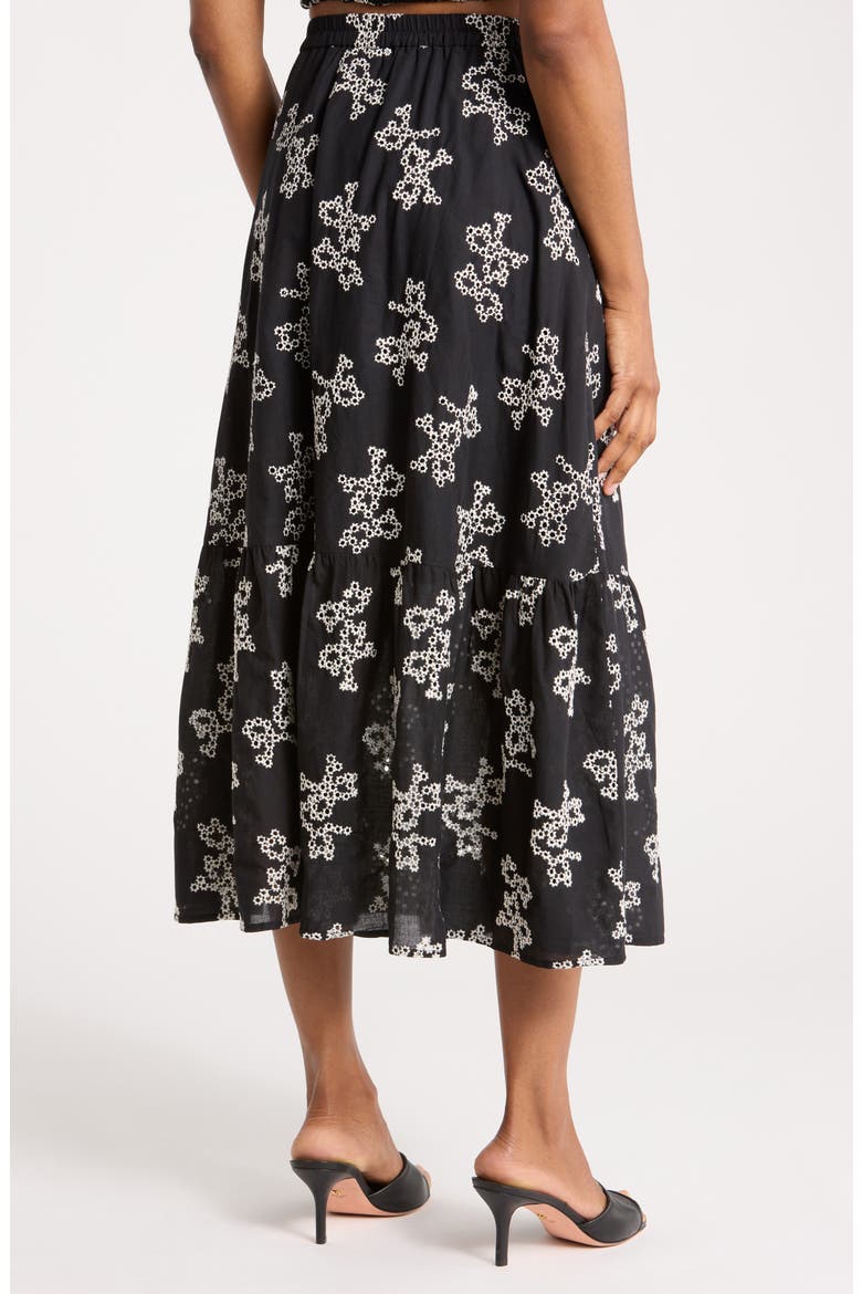 Floral Embroidered Cotton Voile Maxi Skirt, Alternate, color, BLACK FLORAL AOP