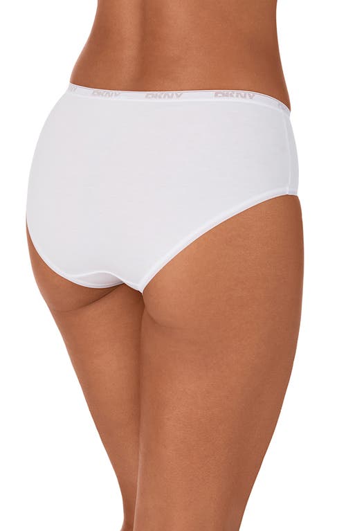 Dkny Table Top Stretch Cotton Blend Briefs In White