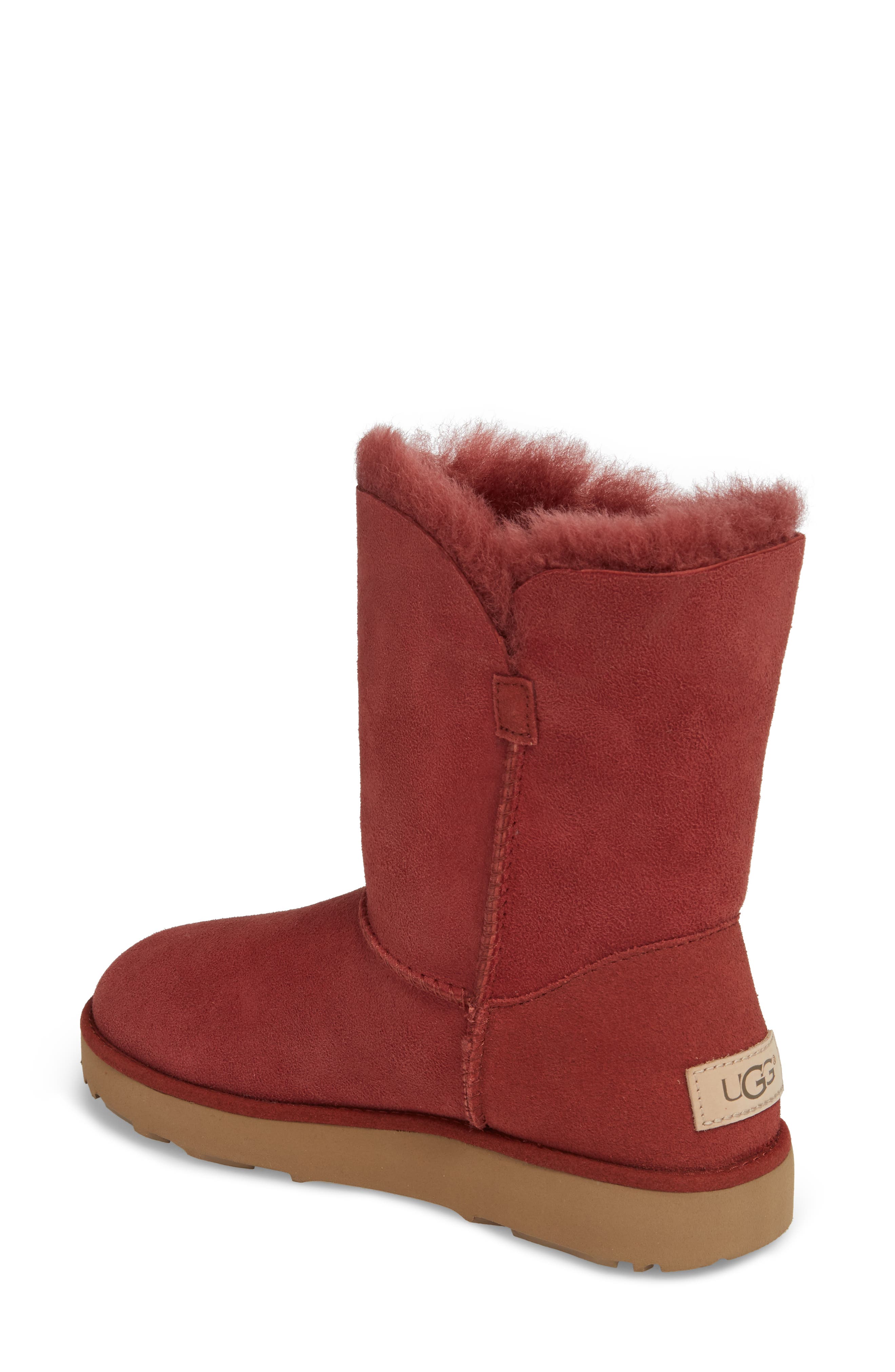 Classic Cuff Short Boot, Alternate, color, RED CLAY SUEDE