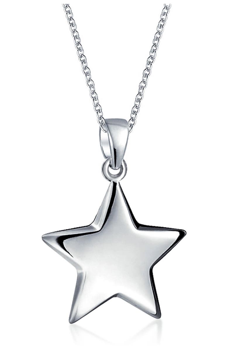 BLING JEWELRY Sterling Silver Star Dangling Necklace, Main, color, Silver