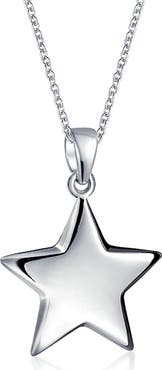 BLING JEWELRY Sterling Silver Star Dangling Necklace
