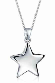 BLING JEWELRY Sterling Silver Star Dangling Necklace