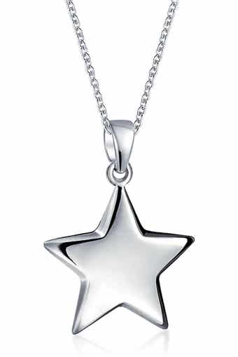 BLING JEWELRY Sterling Silver Star Dangling Necklace