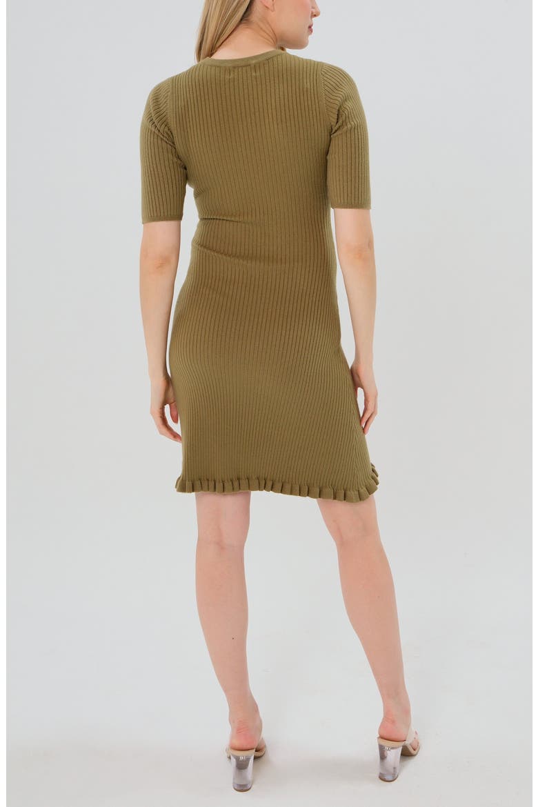 Women's Knee Length Olive Green Maternity Sweater Dress in Cotton Knit, Alternate, color, Olive Green