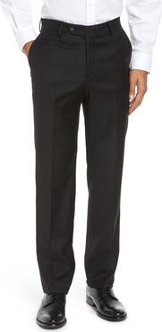 Berle Flat Front Modern Fit Gabardine Stretch Wool Trousers